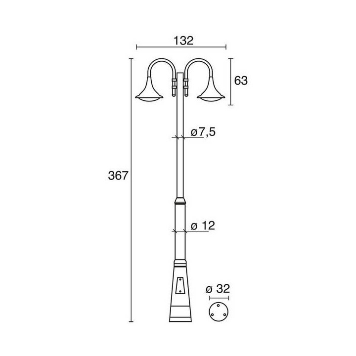 Farolas 2L PANA IP65 LED 34W 3600lm 4K Antracita