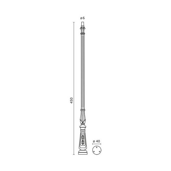 Columna para Farolas Resina Classic Negro 4,5m.