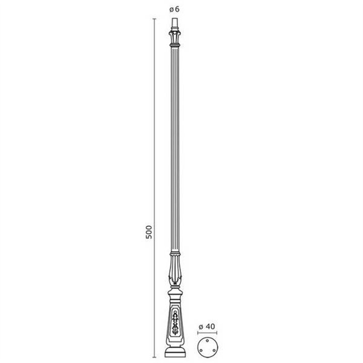 Columna para Farolas Resina Classic Negro 5m.