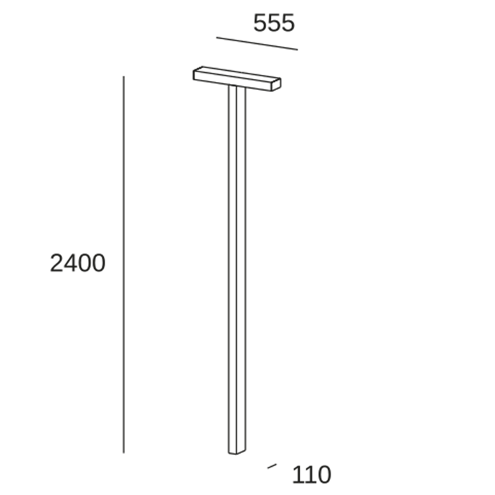 Farola IP66 Ele 2 Heads LED 49 3000K DALI-2 Gris urbano 5458lm Leds C4 55-E106-Z5-CL - 55-E106-Z5-CL
