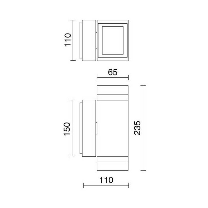 Apliques de Exterior pared ANIBAL IP44 GU10 2x35W Antracita