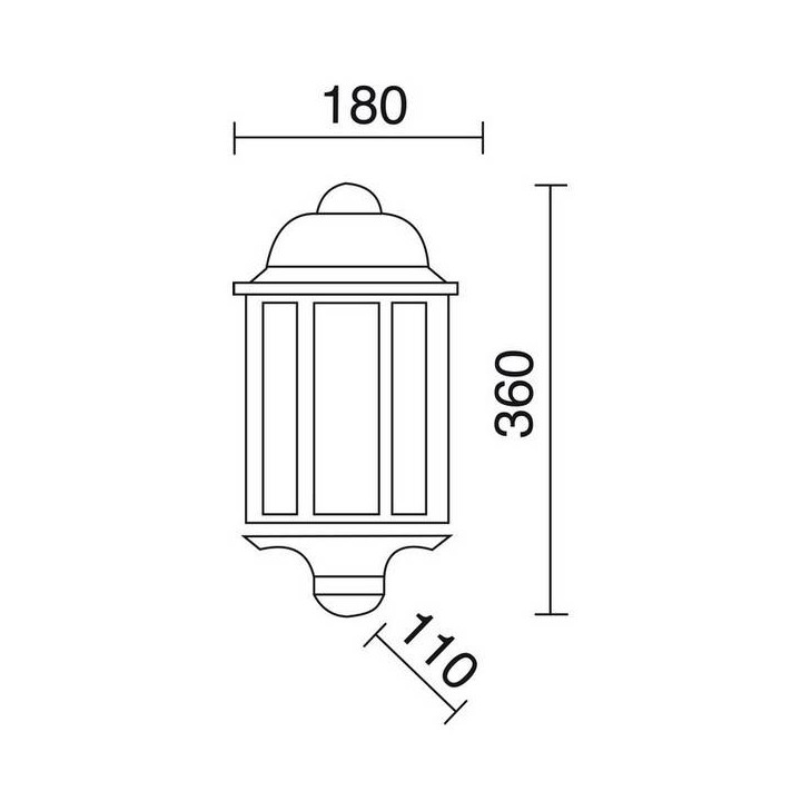 Apliques de Exterior ARCO IP43 70W E27 Blanco Cristal Transparente