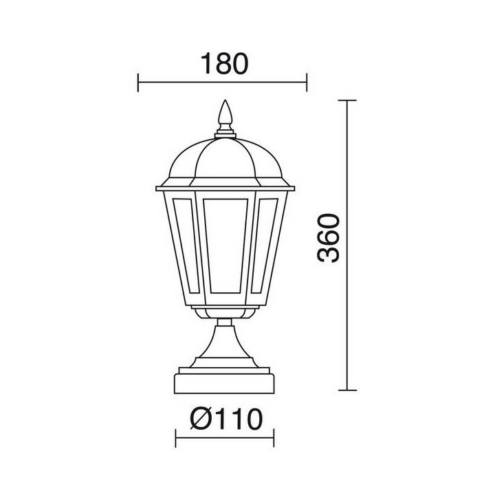 Balizas de Exterior BAMBO IP43 70W E27 Negro