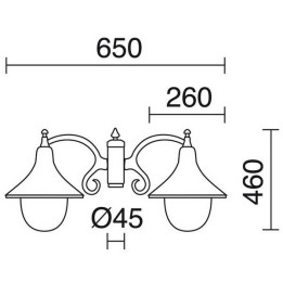 Cabezal Farolas CAM IP44 2x60W E27 Blanco