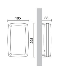 Apliques de Exterior KIRA rectangular IP54 E27 2x20W Antracita