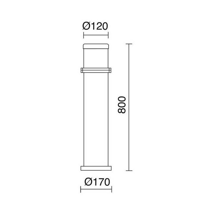 Balizas de Exterior OMO IP55 E27 80cm Marrón Cobrizo