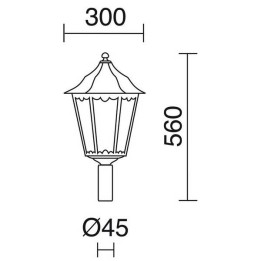 Cabezal Farolas PIN IP43 70W E27 Blanco Cristal Mate