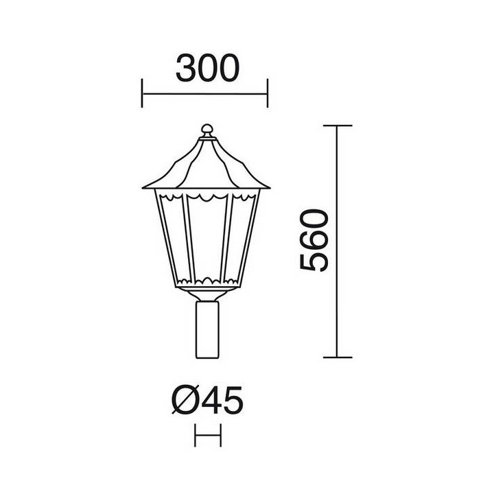 Cabezal Farolas PIN IP43 70W E27 Blanco Cristal Mate