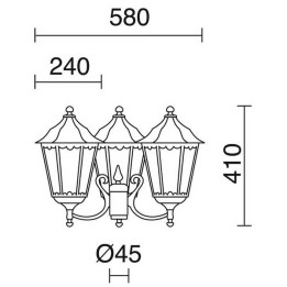 Cabezal Farolas PIN IP43 3x70W E27 Blanco Cristal Mate