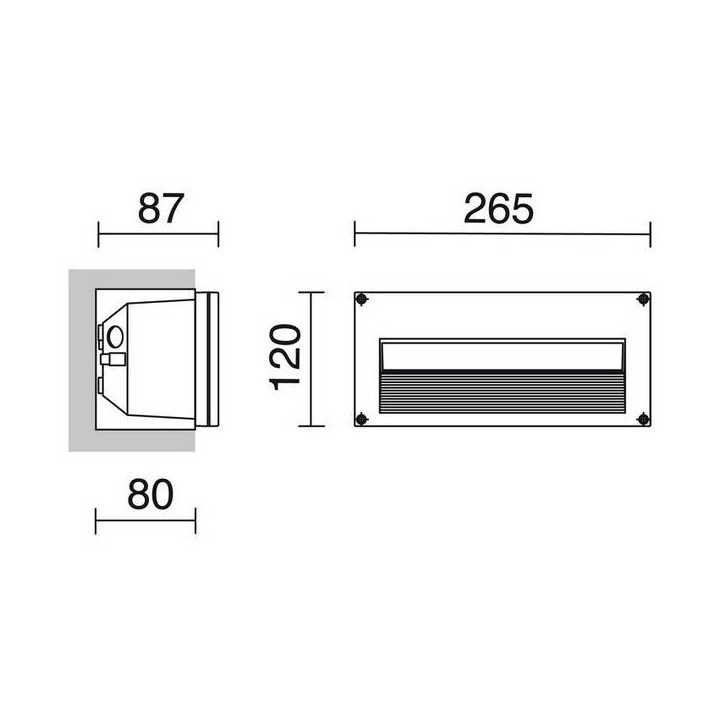 Lámparas Empotrables de Exterior pared PONENT IP54 26W G24 d3 Gris