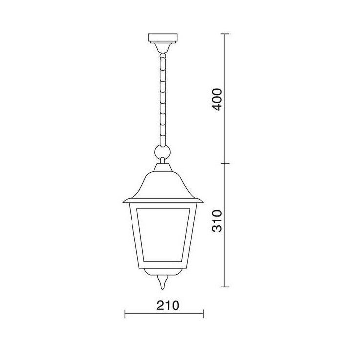 Lámparas Colgantes de Exterior ROB IP43 70W E27 Blanco Cristal Mate