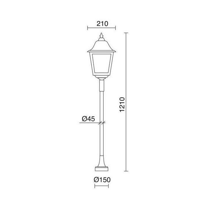 Balizas de Exterior ROB IP43 70W E27 Blanco Cristal Mate