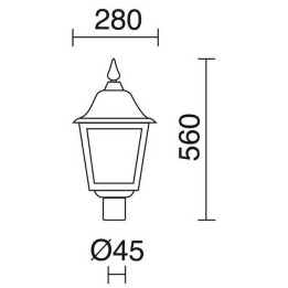 Cabezal Farolas ROB IP43 70W E27 Blanco Cristal Mate