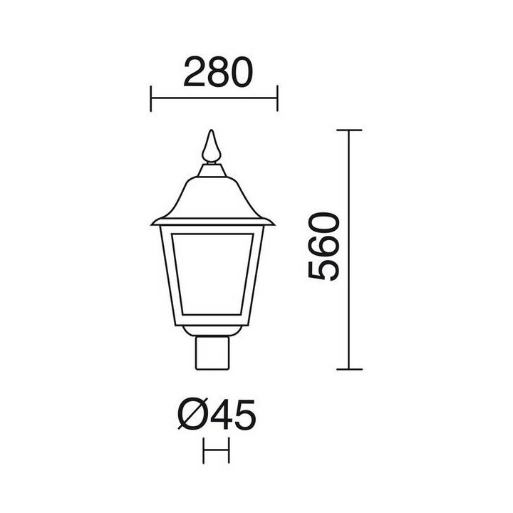 Cabezal Farolas ROB IP43 70W E27 Blanco Cristal Mate