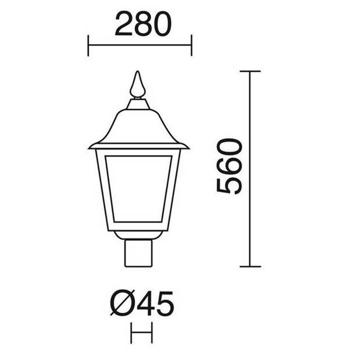 Cabezal Farolas ROB IP43 70W E27 Negro Cristal Mate