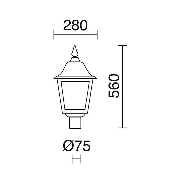 Cabezal Farolas ROB IP43 E27 70W mat. Negro