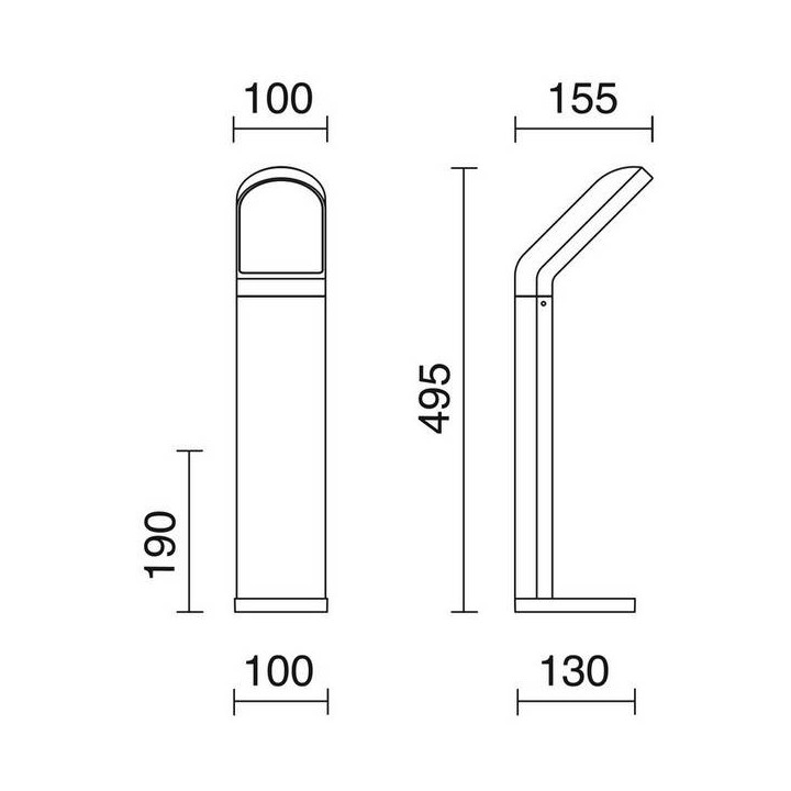 Balizas de Exterior CASTELLO IP54 LED 9W 640lm 3K Blanco
