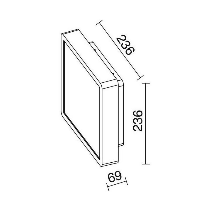 Apliques de Exterior BLERA SQUARE LED 18W 1107lm 3K Antracita