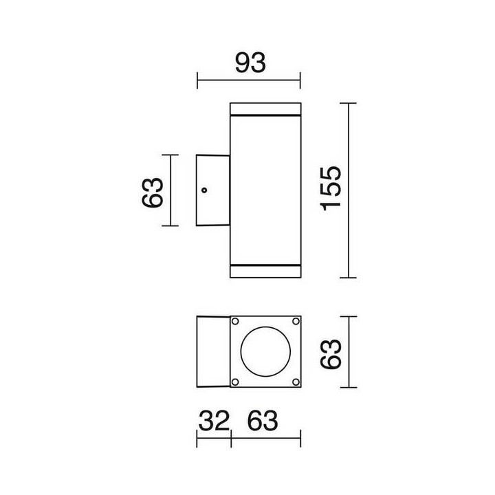 Apliques de Exterior CUB IP54 GU10 max.35W 2em Blanco