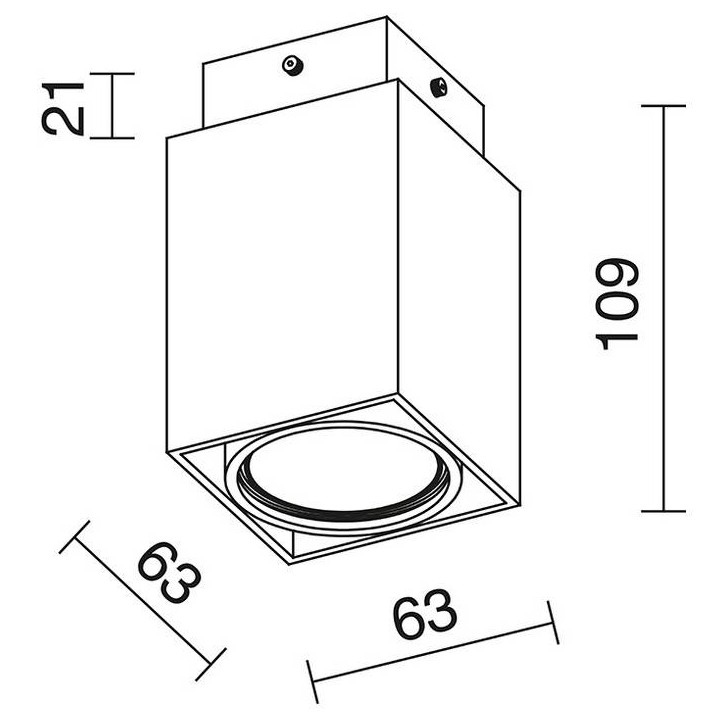 Plafón CUBI GU10 IP20 negro