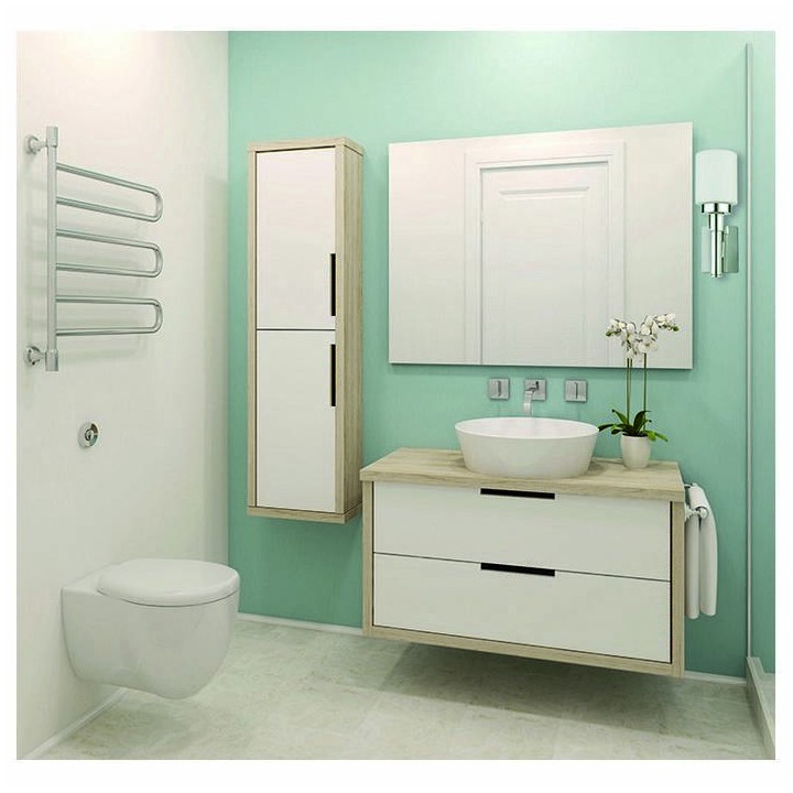 Aplique baño VEL IP44 E14 cromo / cristal