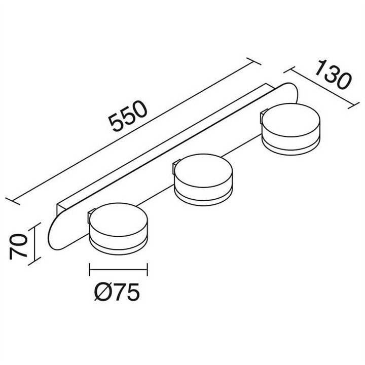 Aplique baño DESIO IP44 GX53 9W cromo / cristal