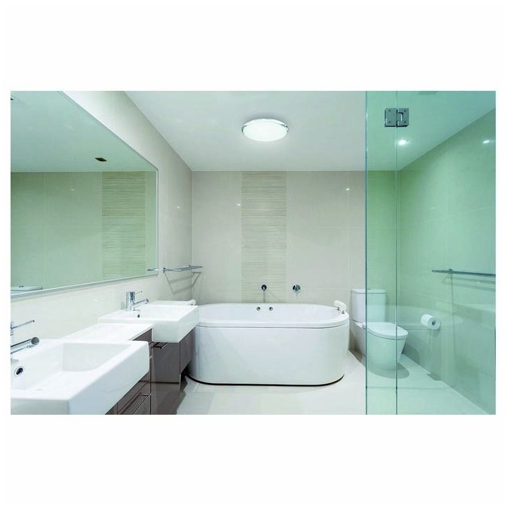 Plafón CARPI IP44 2xE27 cromo / cristal mate 