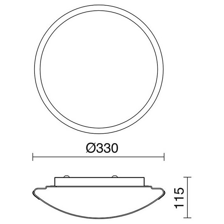 Plafón CARPI IP44 LED 15W cromo / cristal mate