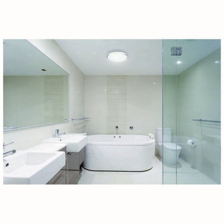 Plafón CARPI IP44 LED 15W cromo / cristal mate