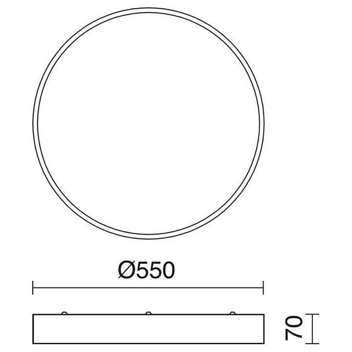 Plafón LARI ø55cm IP20 2GX13 22W+40W cromo