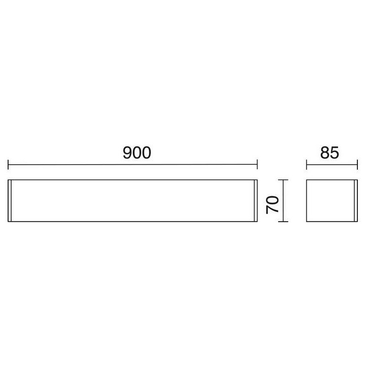 Aplique LED RETT 24W blanco 60 cm