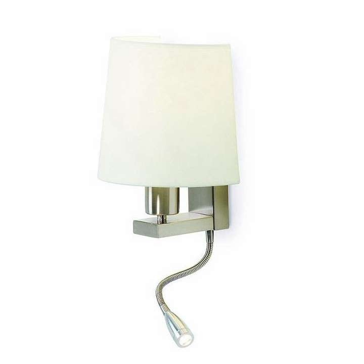 Aplique FIRENZE E27 23W+LED 3W 2 interruptores niquel satinado