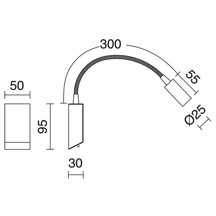 Aplique LEIDEN IP20 LED 1x3W 240lm 3000K niquel satinado
