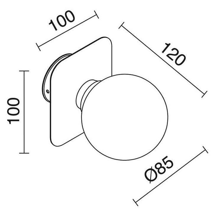 Aplique baño DICK LED 1x4W cromo / cristal opal