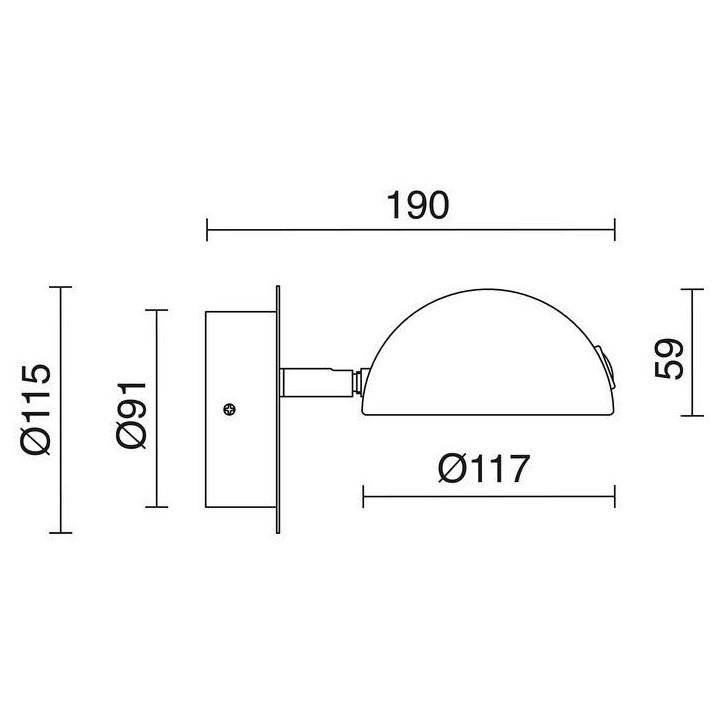 Aplique LED DIDEN 1x4W 3000K gris