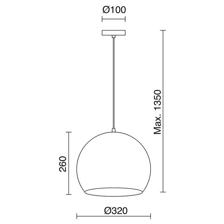 Lámpara Colgante DORA E27 Blanco ø32cm