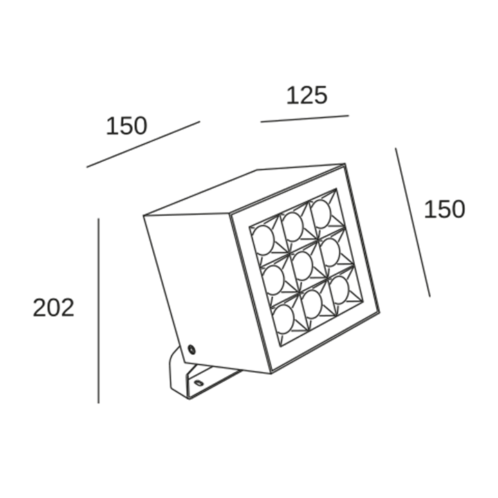 Proyector IP66 Cube Pro 9 LEDS LED 27W 2700K Gris urbano 2577lm Leds C4 AN13-27V8S1DUZ5