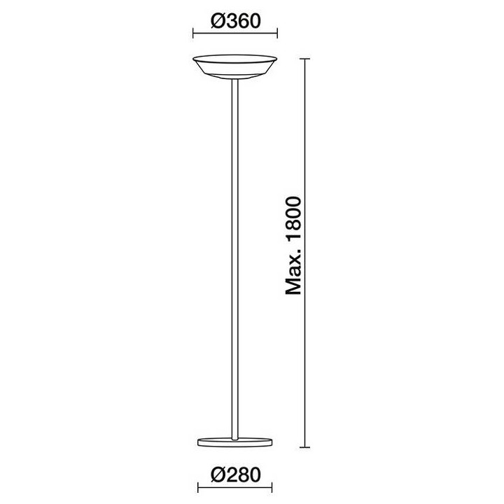 Lámparas Pie de Salón FLAMA LED 24W 2100lm niquel satinado