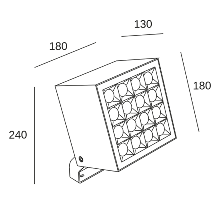 Proyector IP66 Cube Pro 16 LEDS LED 50W 2700K Gris urbano 4969lm Leds C4 AN14-5PV8S1DUZ5