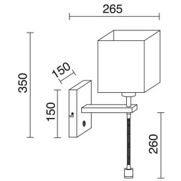 Aplique GINA E27+LED 3W niquel satinado 