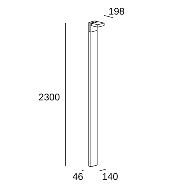 Farola IP66 Modis 2300mm LED LED 18.3W 2700K Negro 1184lm Leds C4 AS16-18V9S3OU60