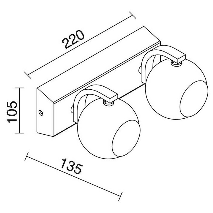 Aplique baño MOON LED 2x5W cromo / cristal