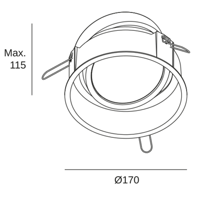 Farola IP66 Modis 2300mm LED LED 18.3W 2700K Marrón 1189lm Leds C4 AS16-18V9F1OUJ6