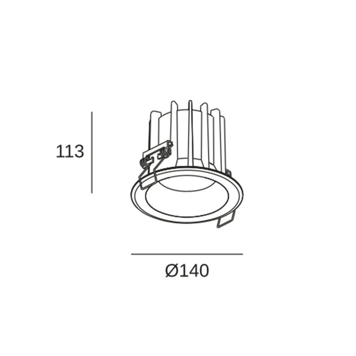 Downlight IP66 Max Big Round LED 13.8 Blanco neutro - 4000K Negro 1120lm LedsC4 AT16-14X9F2BB60