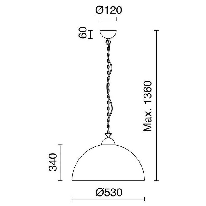 Lámpara Colgante TANNA E27 ø53cm Negro
