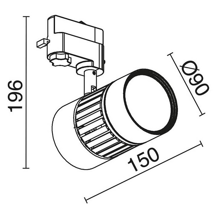 Proyector  LED TRADE carril 25W 3000K 2000lm blanco