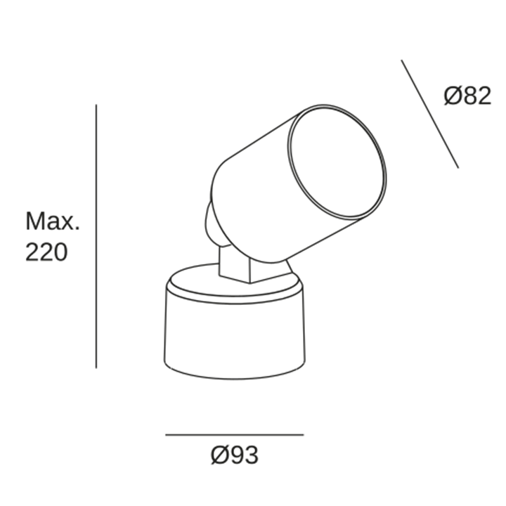 Proyector IP66 Max Base Big LED 15.5 Blanco cálido - 3000K ON-OFF Blanco 980lm Leds C4 AT26-13W9S1OU14 - AT26-13W9S1OU14