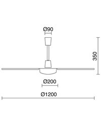 Ventilador de Techo FUJIL sin luz IP20 Ø120cm Blanco 