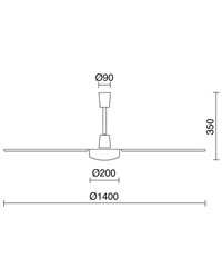 Ventilador de Techo FUJIL sin luz IP20 Ø140cm Blanco 