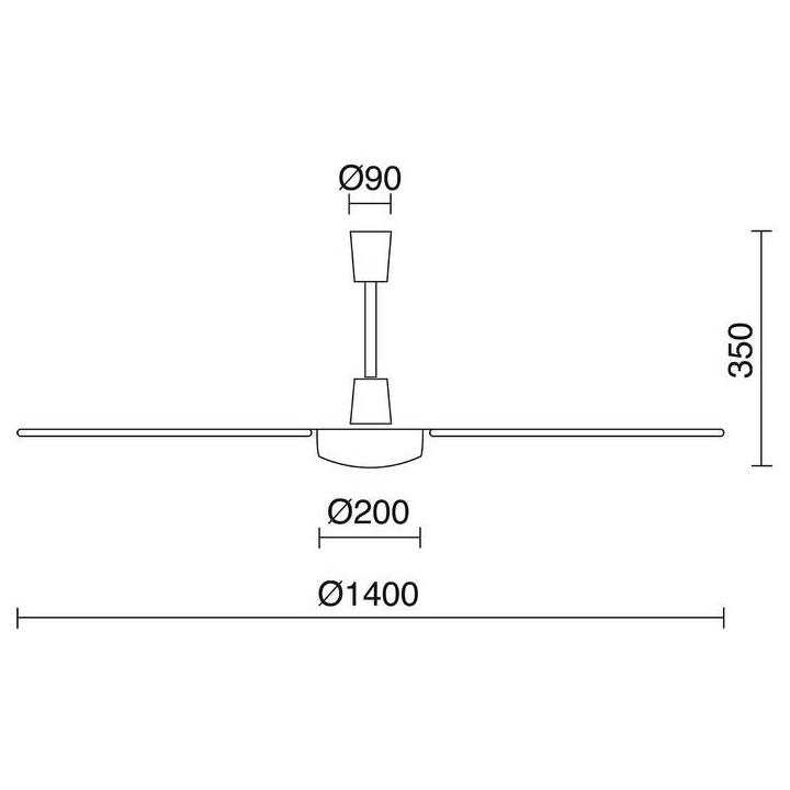 Ventilador de Techo FUJIL sin luz IP20 Ø140cm Blanco 